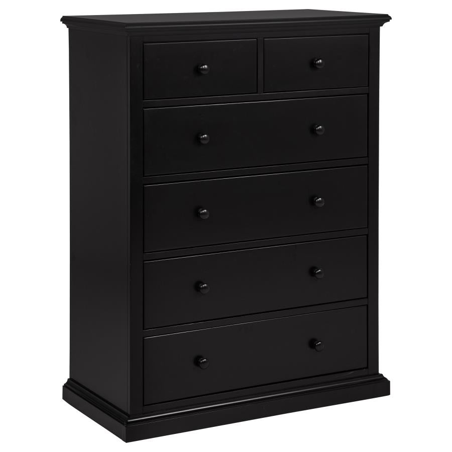 Sumerlin 6-drawer Bedroom Chest of Drawers Black-zoom-1