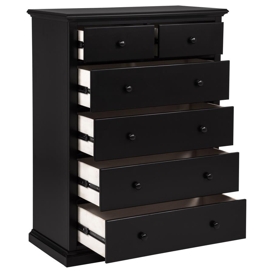 Sumerlin 6-drawer Bedroom Chest of Drawers Black-zoom-3