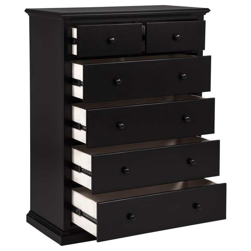 Sumerlin 6-drawer Bedroom Chest of Drawers Black-zoom-