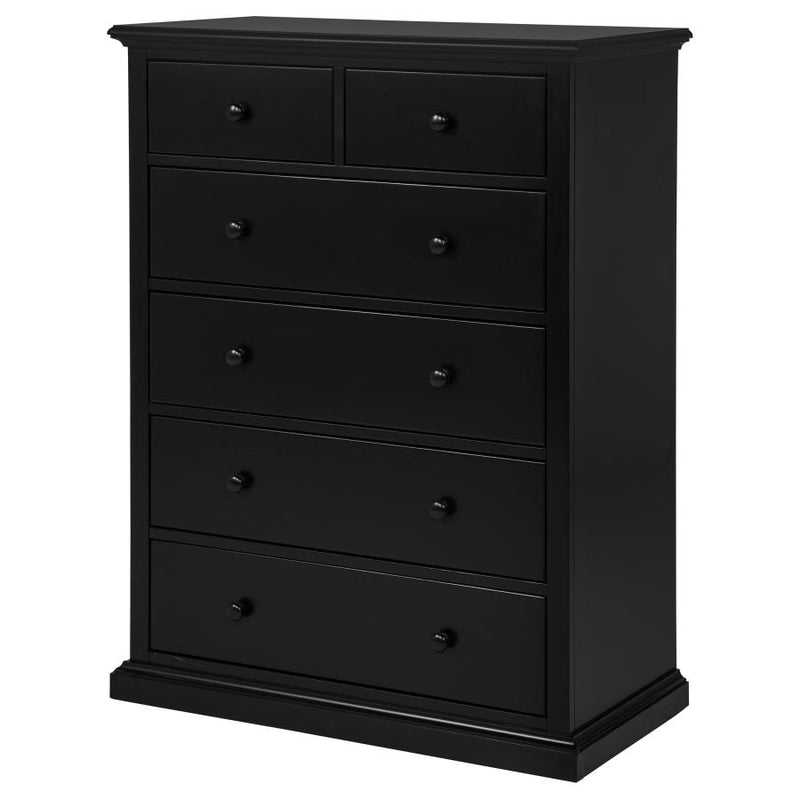 Sumerlin 6-drawer Bedroom Chest of Drawers Black-zoom-