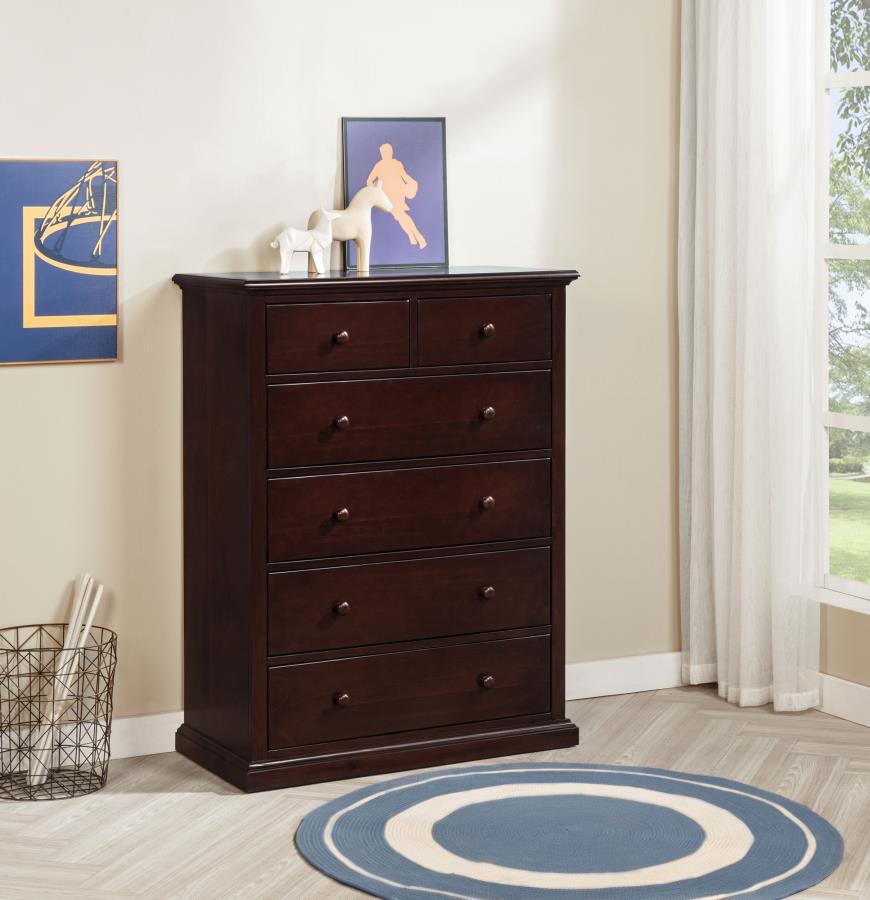 Sumerlin 6-drawer Bedroom Chest of Drawers Cappuccino-zoom-2