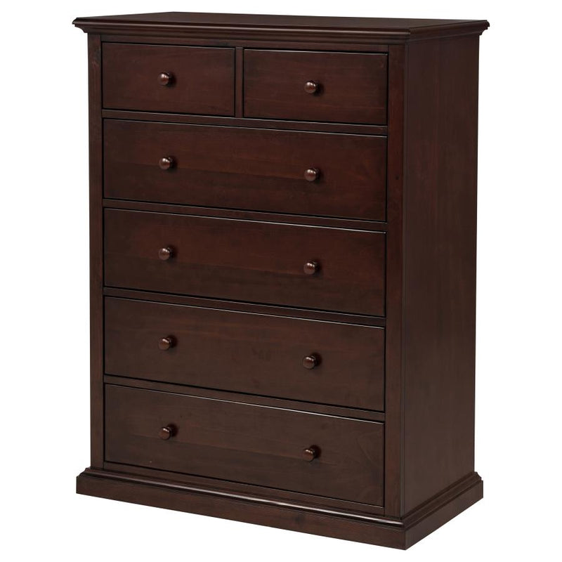 Sumerlin 6-drawer Bedroom Chest of Drawers Cappuccino-zoom-