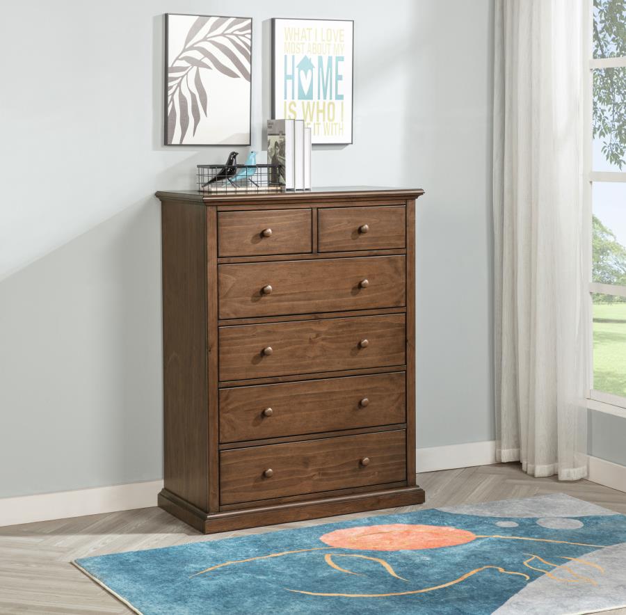 Sumerlin 6-drawer Bedroom Chest of Drawers Medium Brown-2