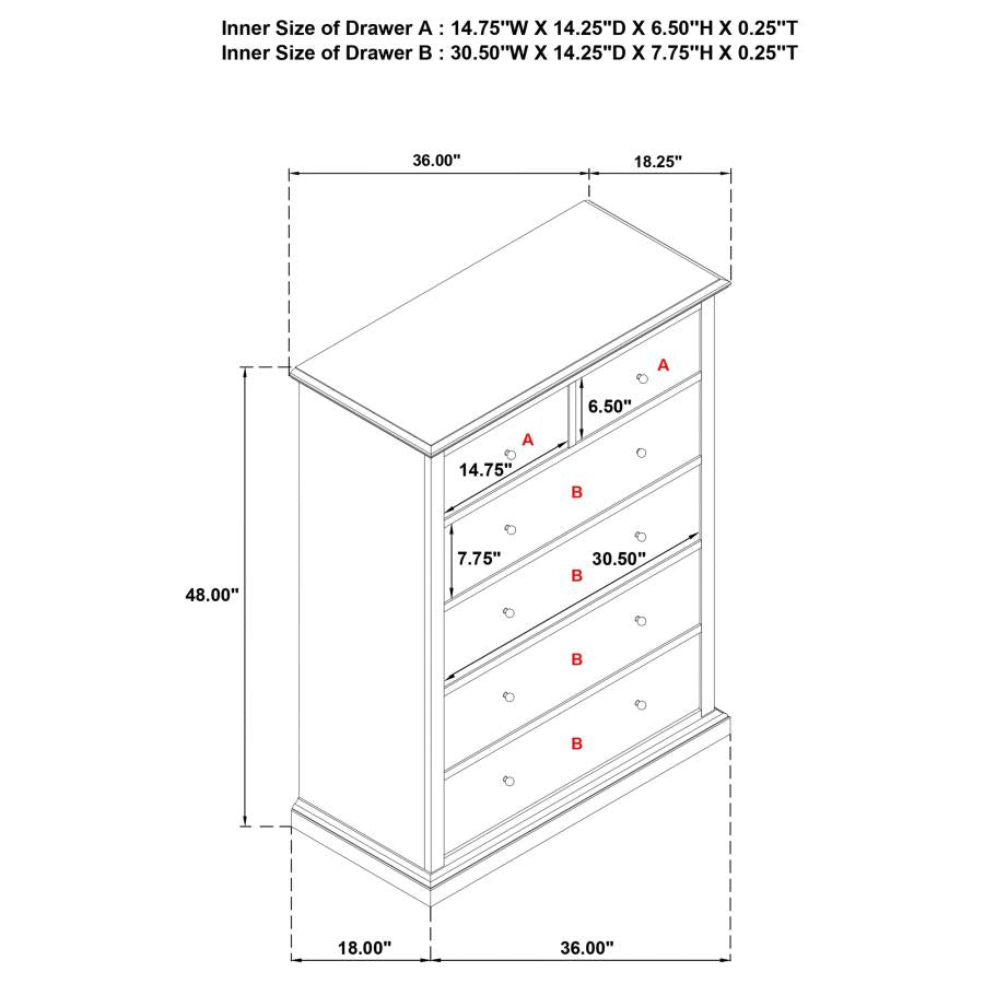 Sumerlin 6-drawer Bedroom Chest of Drawers Medium Brown-13