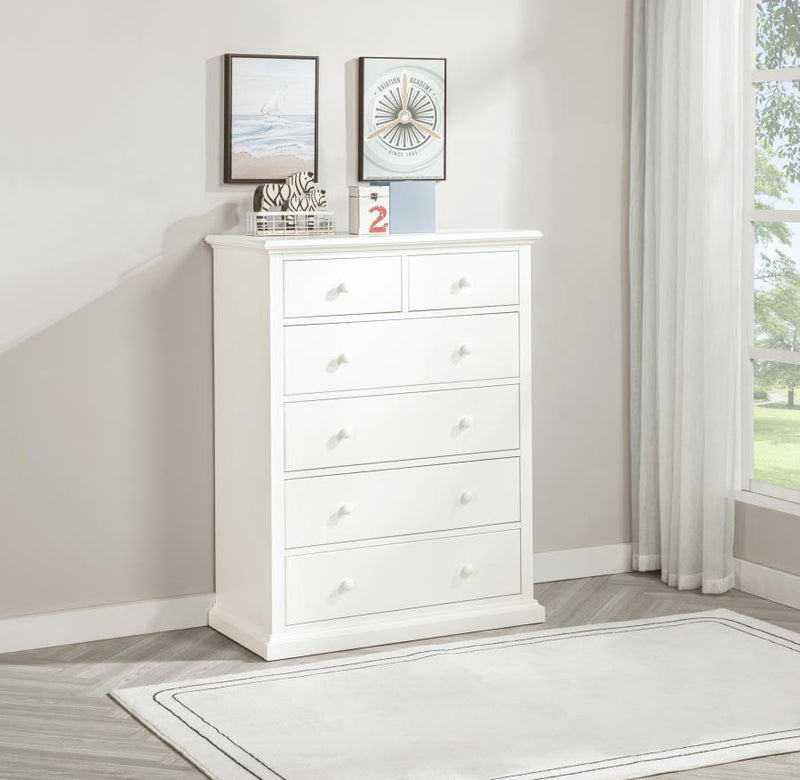 Sumerlin 6-drawer Bedroom Chest of Drawers White-zoom-