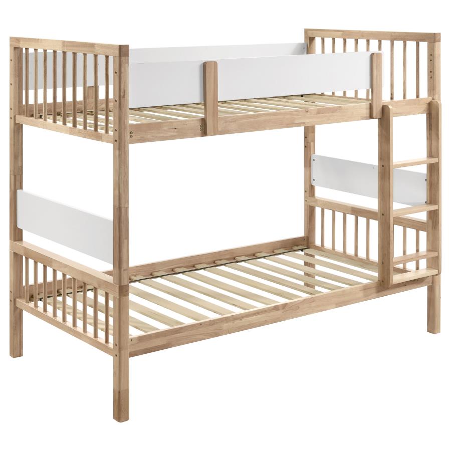 Dakota Wood Twin Over Twin Bunk Bed Natural-zoom-1