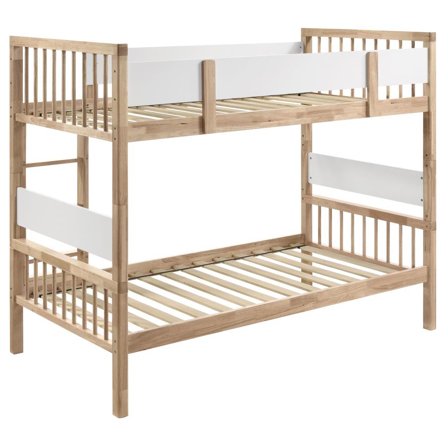 Dakota Wood Twin Over Twin Bunk Bed Natural-5