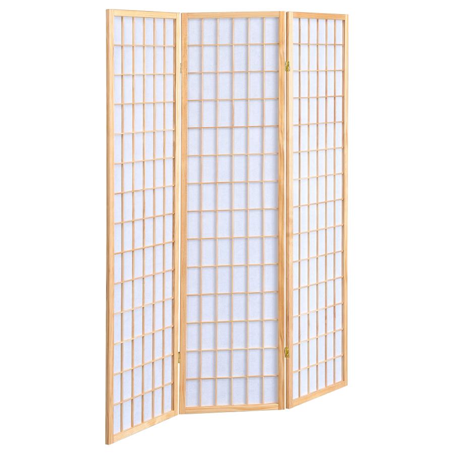 Carrie 3-Panel Room Divider Folding Shoji Screen Natural-1