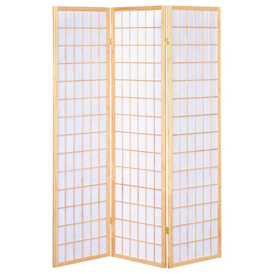 Carrie 3-Panel Room Divider Folding Shoji Screen Natural-zoom-3