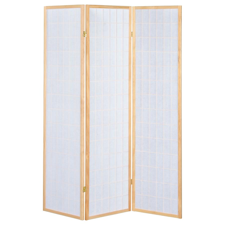 Carrie 3-Panel Room Divider Folding Shoji Screen Natural-4