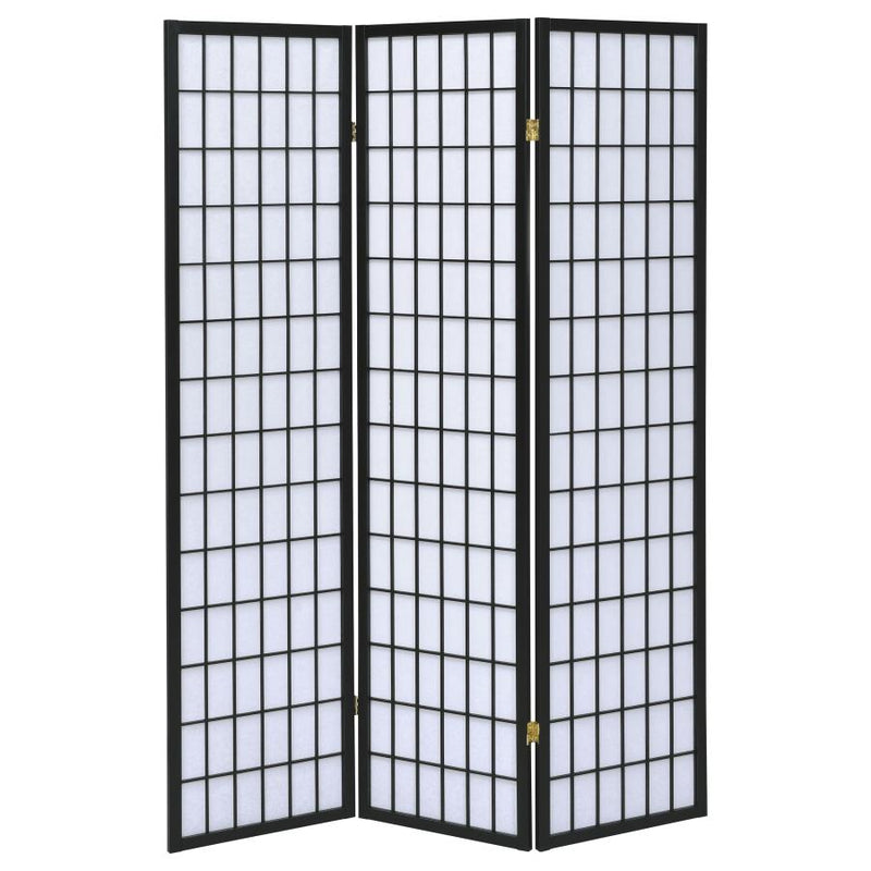 Carrie 3-Panel Room Divider Folding Shoji Screen Black-zoom-