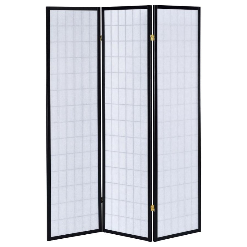 Carrie 3-Panel Room Divider Folding Shoji Screen Black-zoom-