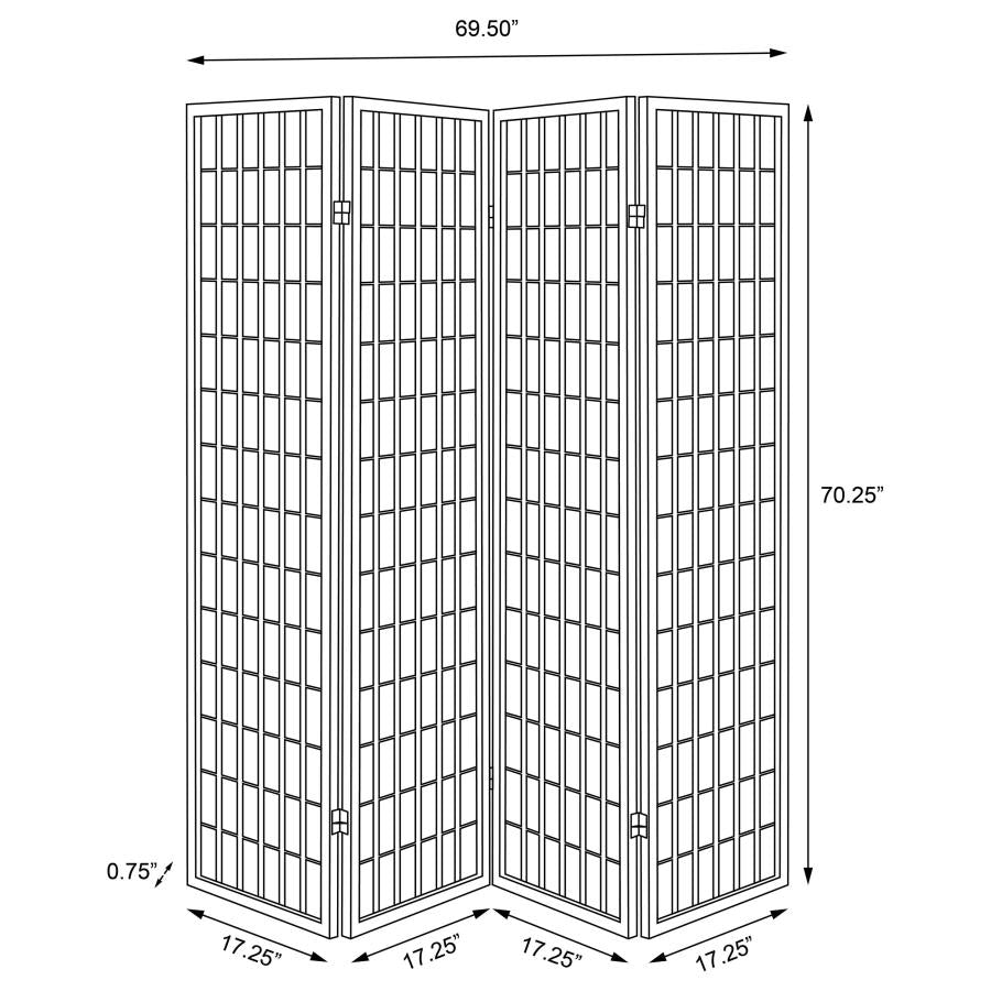 Roberto 4-Panel Room Divider Folding Shoji Screen Black-7