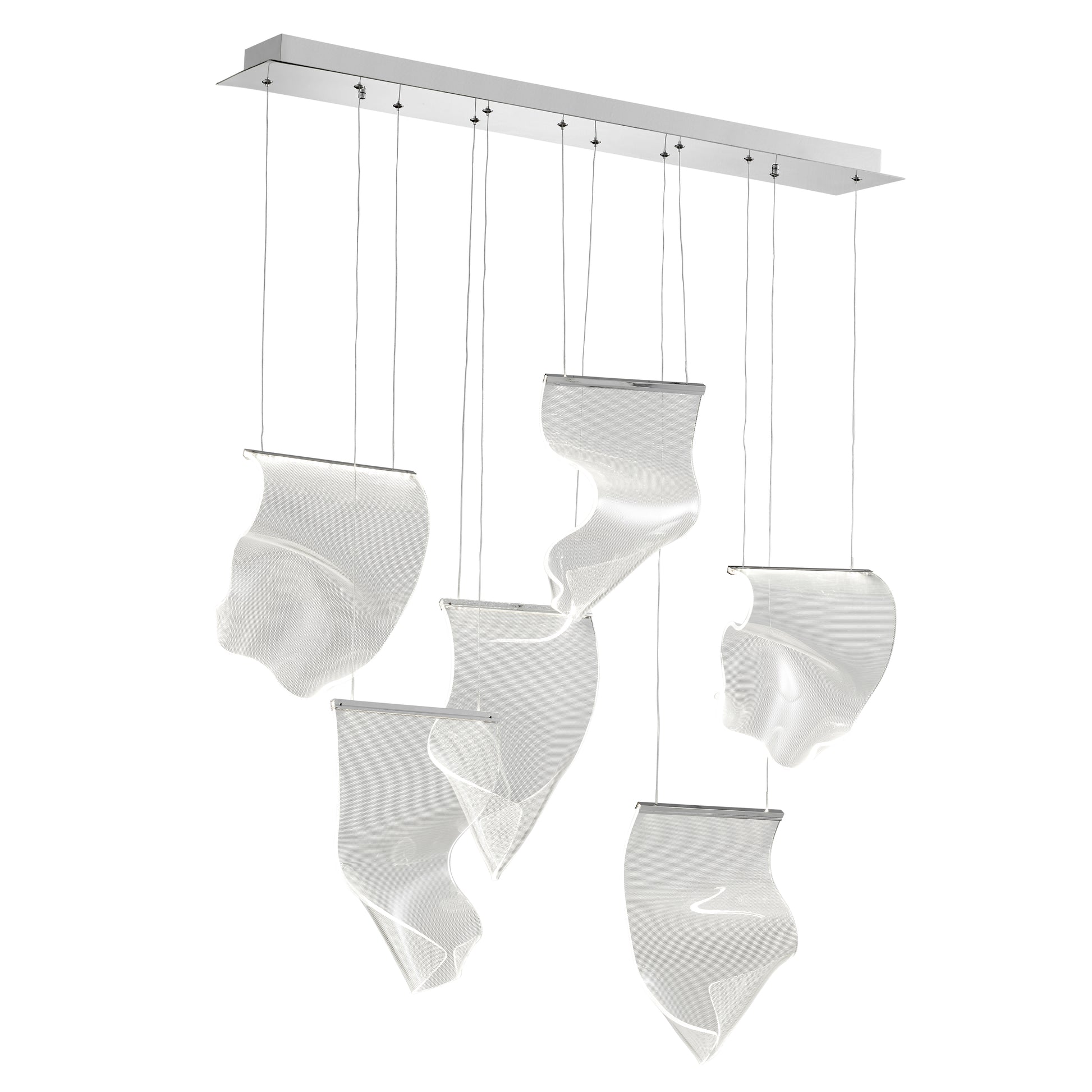 Acrylic Lace 6 Light Chandelier // Chrome-1