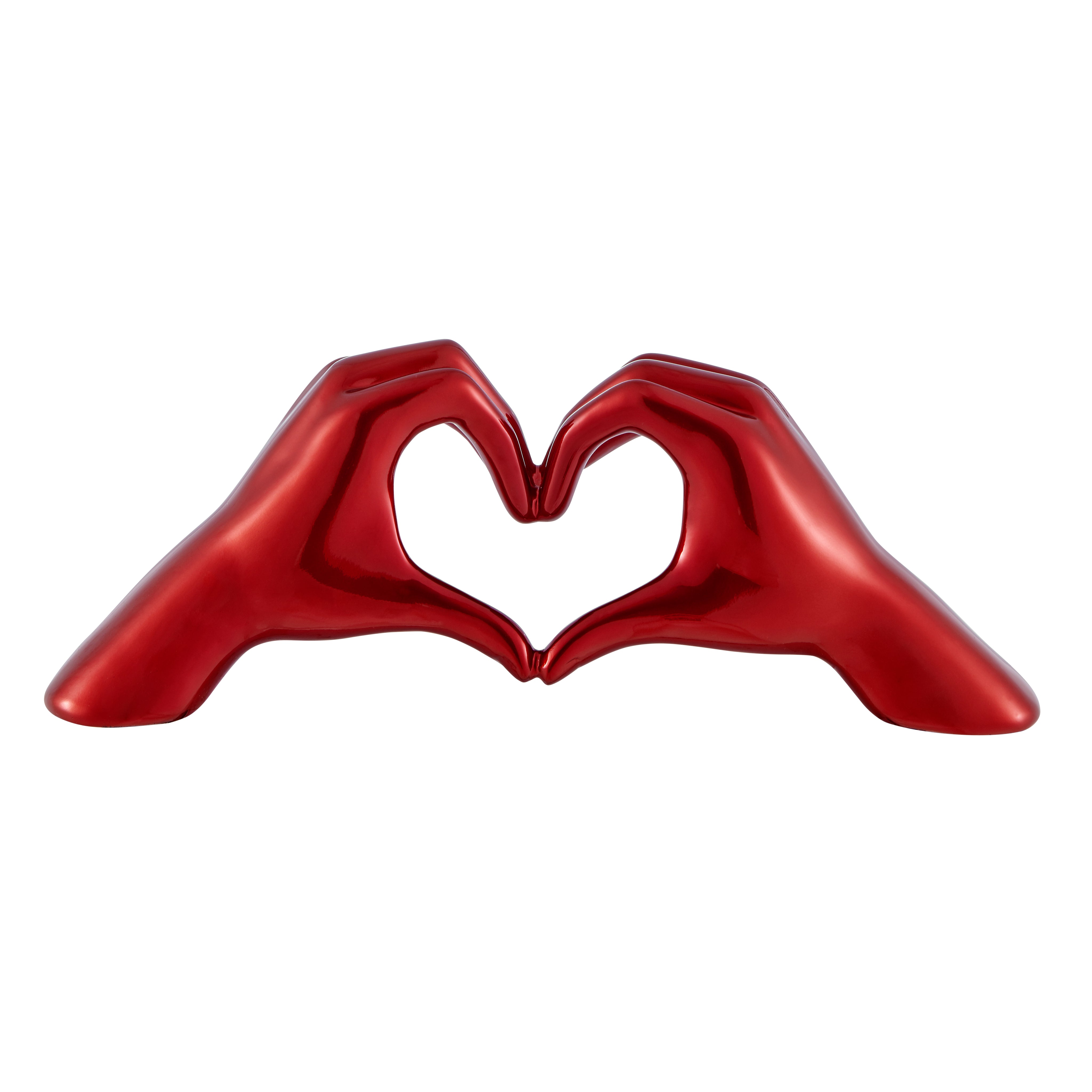 Heart Hands Metallic Red-zoom-1