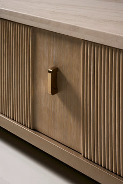 Caracole Rhythm Rectangle Cocktail Table – side view – Lusso Furniture Miami