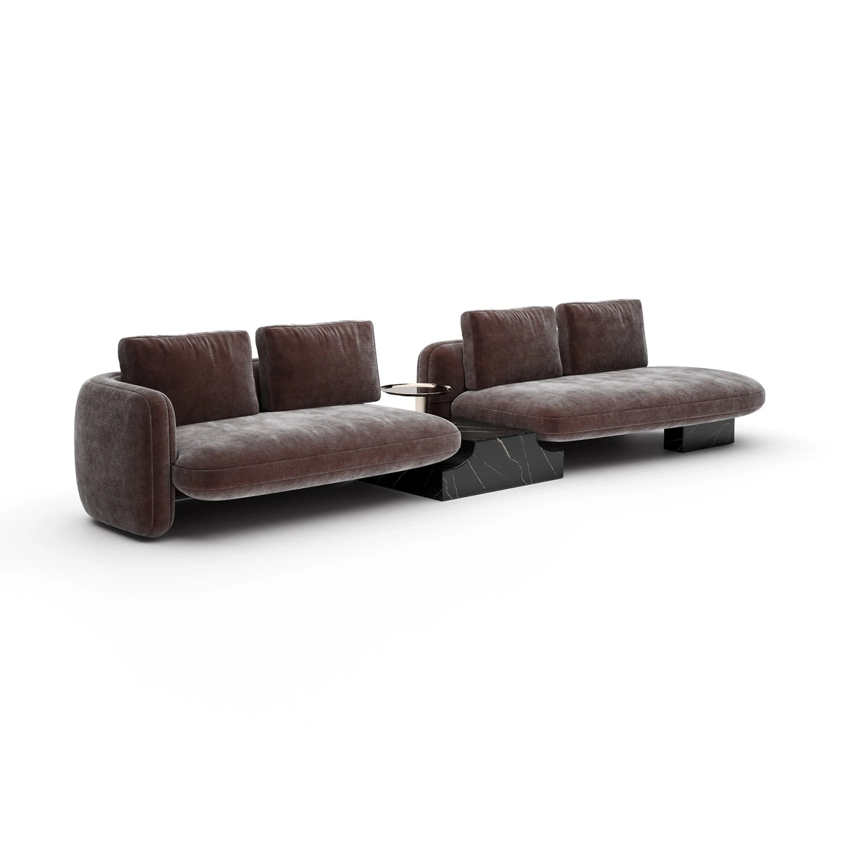 Caracole Overlap Sectional – side view – Lusso Furniture Miami