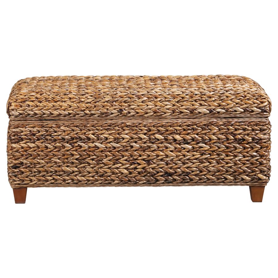 Laughton Hand-Woven Banana Leaf Storage Bench Amber-zoom-3