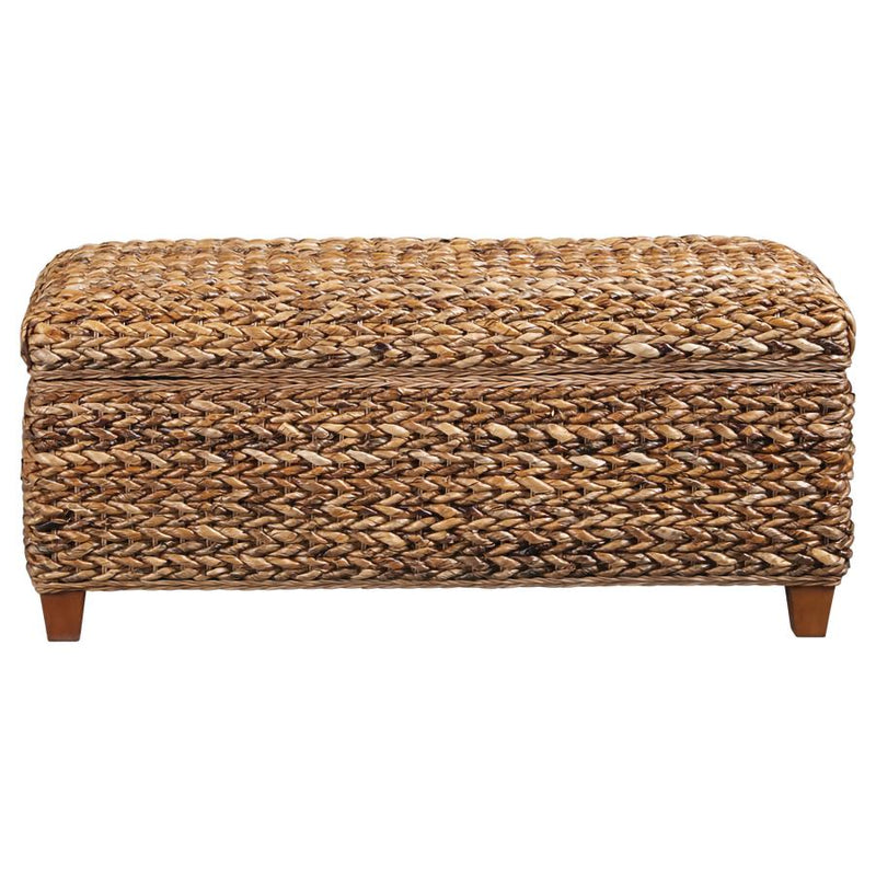 Laughton Hand-Woven Banana Leaf Storage Bench Amber-zoom-