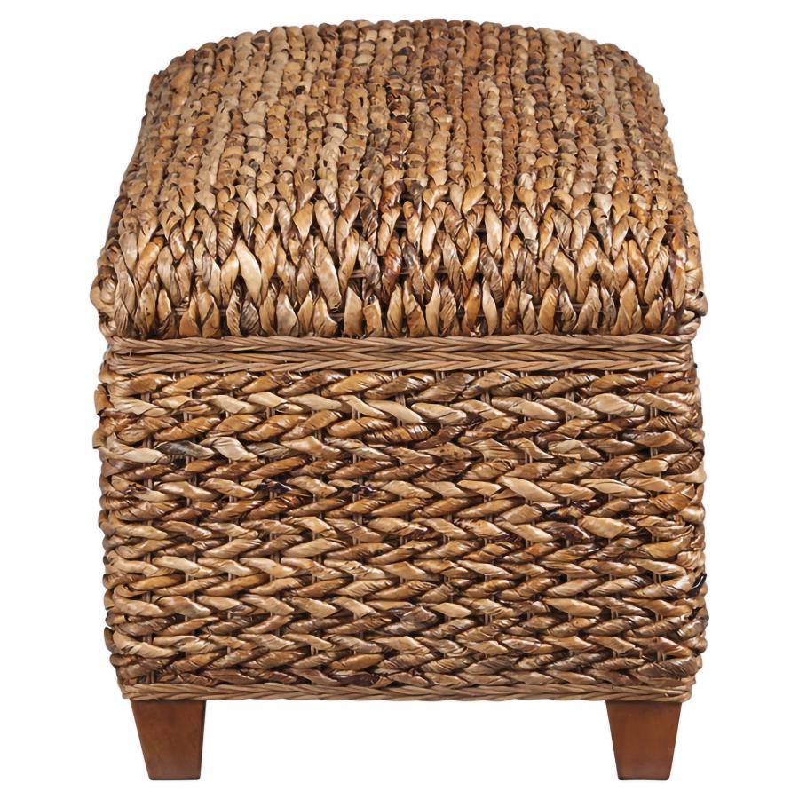 Laughton Hand-Woven Banana Leaf Storage Bench Amber-zoom-5