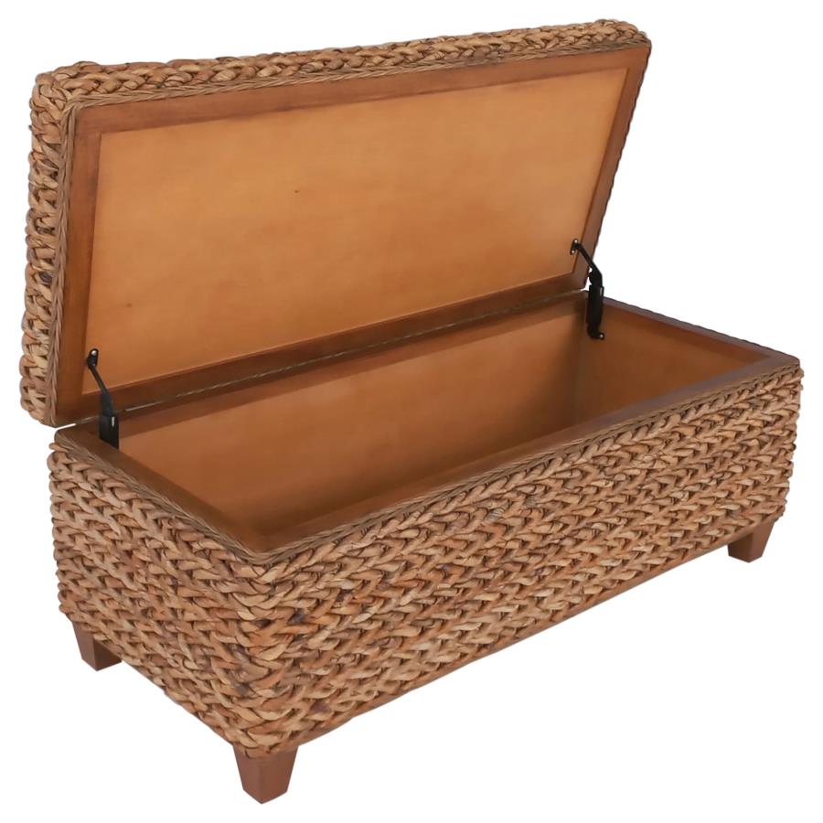 Laughton Hand-Woven Banana Leaf Storage Bench Amber-zoom-6