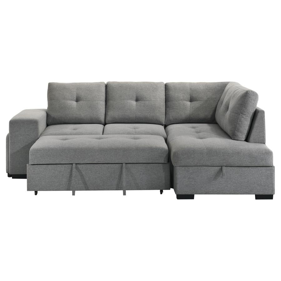 Roanne Fabric Upholstered Sleeper Sectional Sofa Grey-zoom-10