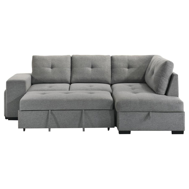 Roanne Fabric Upholstered Sleeper Sectional Sofa Grey-zoom-