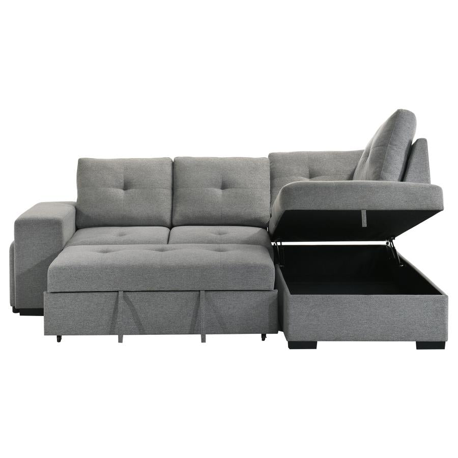 Roanne Fabric Upholstered Sleeper Sectional Sofa Grey-zoom-11