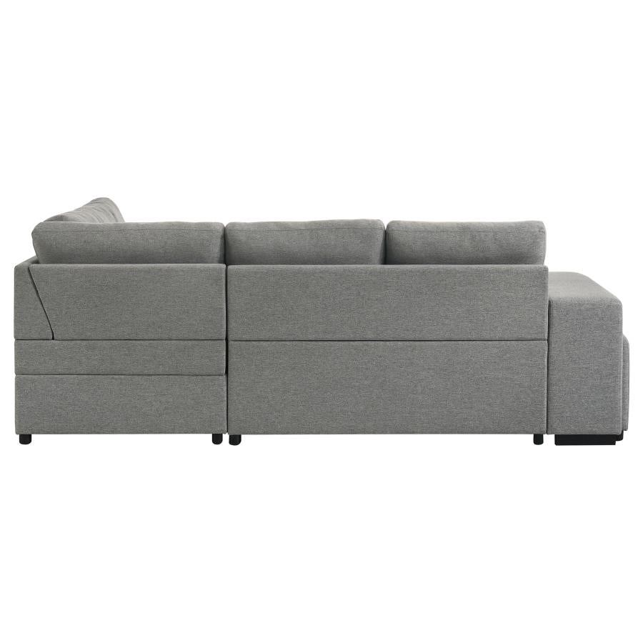 Roanne Fabric Upholstered Sleeper Sectional Sofa Grey-13