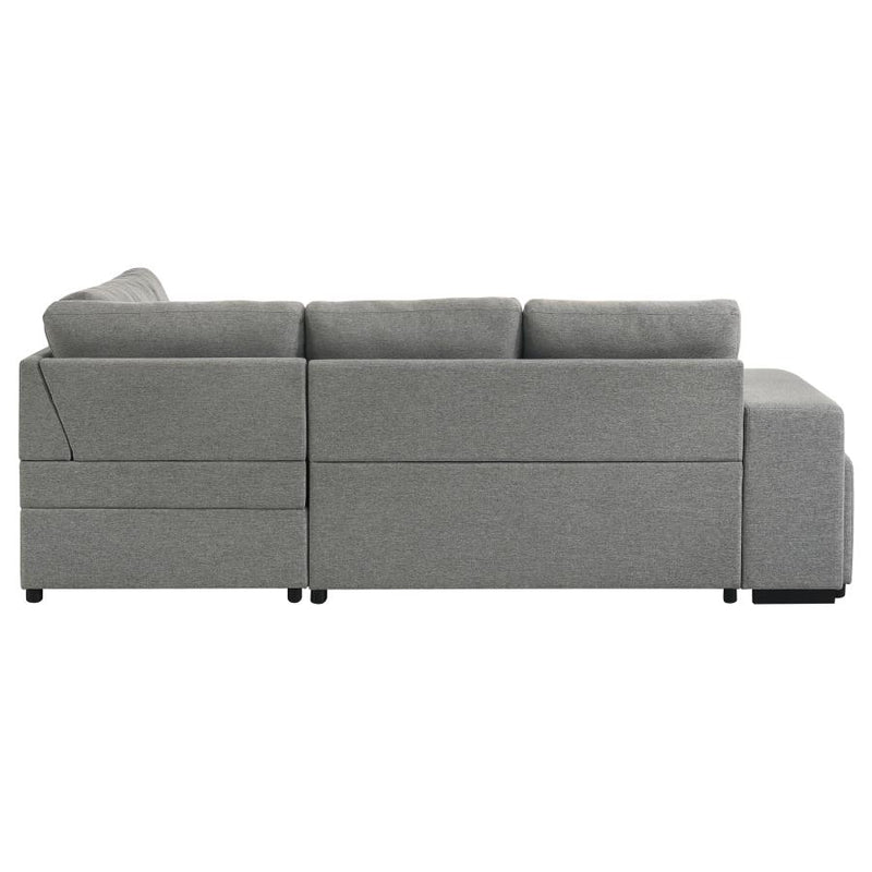 Roanne Fabric Upholstered Sleeper Sectional Sofa Grey-zoom-