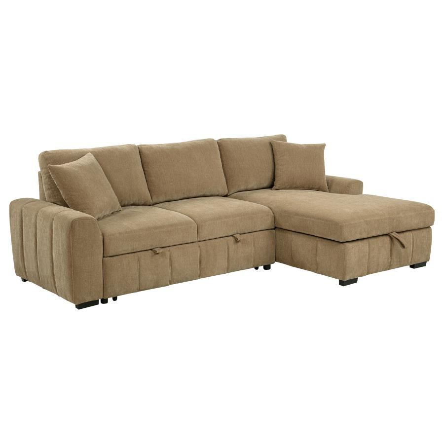 Pastrana Upholstered Sleeper Sectional Sofa RAF Chaise Camel-1