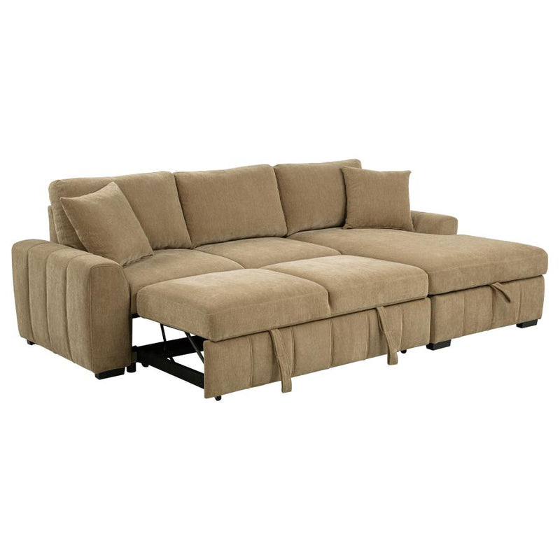 Pastrana Upholstered Sleeper Sectional Sofa RAF Chaise Camel-zoom-