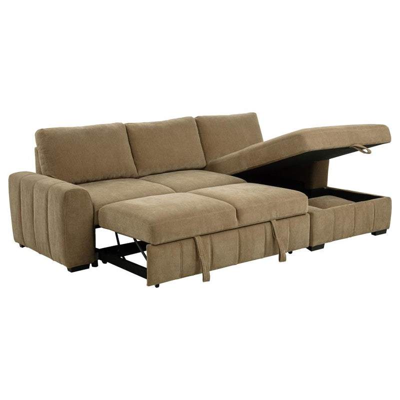 Pastrana Upholstered Sleeper Sectional Sofa RAF Chaise Camel-zoom-
