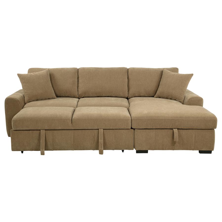 Pastrana Upholstered Sleeper Sectional Sofa RAF Chaise Camel-8