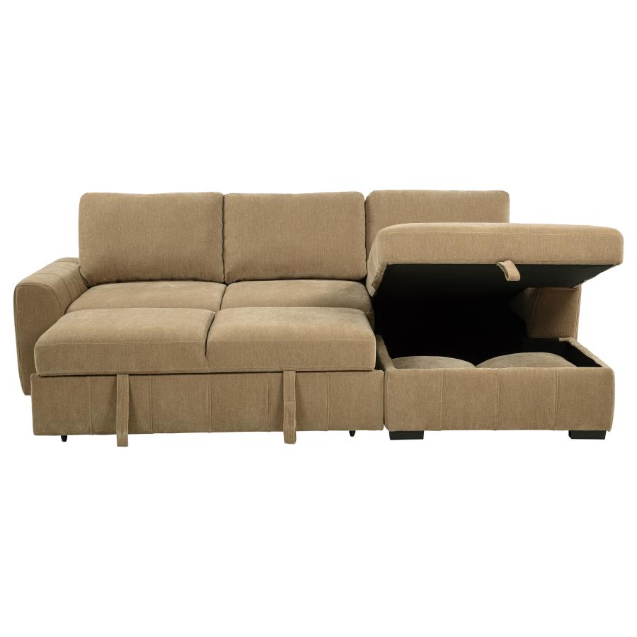Pastrana Upholstered Sleeper Sectional Sofa RAF Chaise Camel-zoom-9