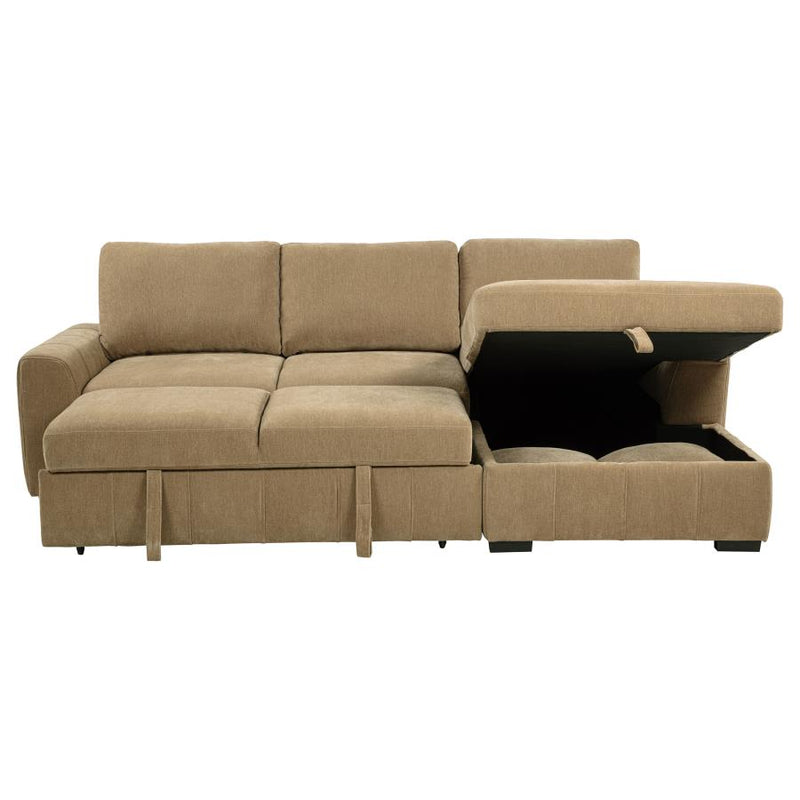 Pastrana Upholstered Sleeper Sectional Sofa RAF Chaise Camel-zoom-