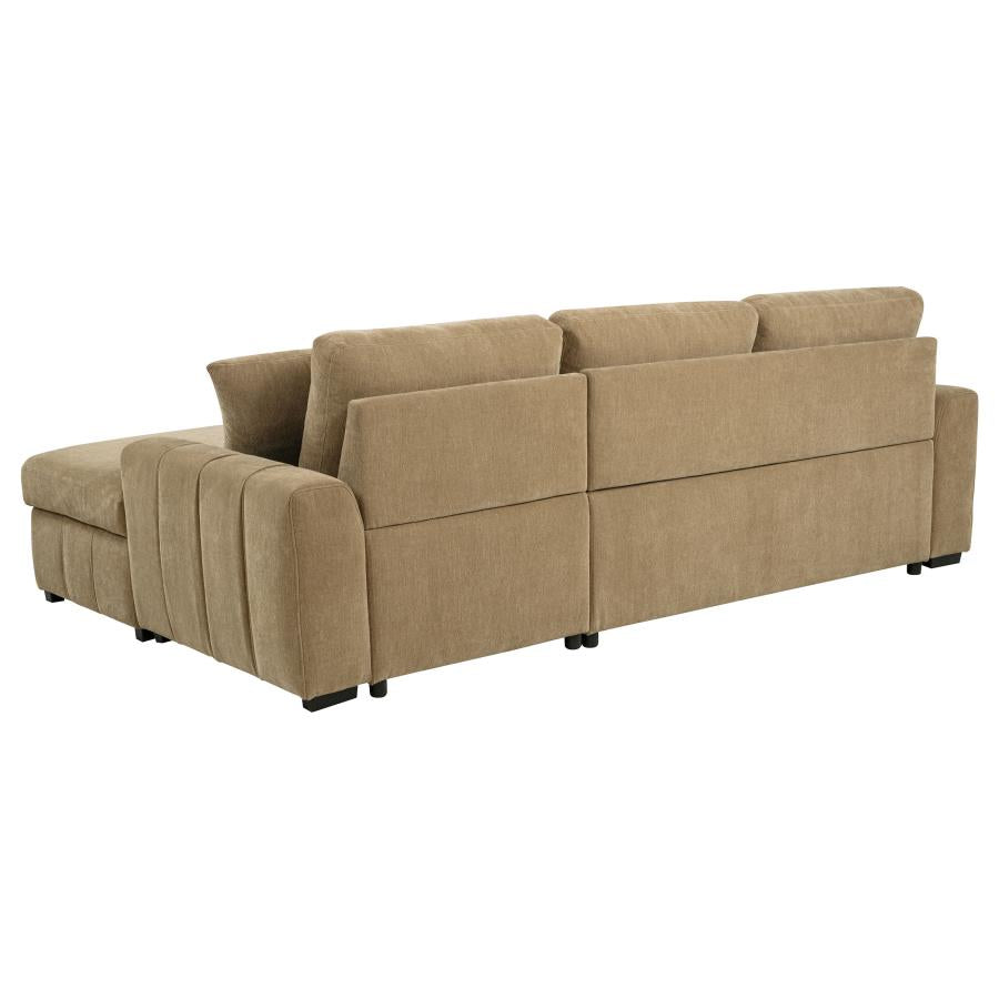 Pastrana Upholstered Sleeper Sectional Sofa RAF Chaise Camel-zoom-10