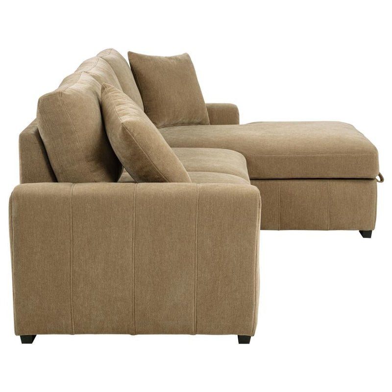 Pastrana Upholstered Sleeper Sectional Sofa RAF Chaise Camel-zoom-