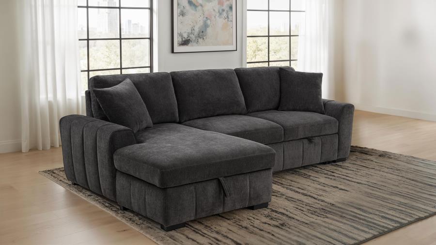 Pastrana Upholstered Sleeper Sectional Sofa LAF Chaise Grey-zoom-2