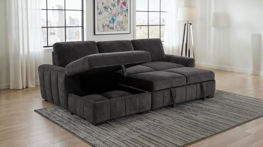 Pastrana Upholstered Sleeper Sectional Sofa LAF Chaise Grey-zoom-4