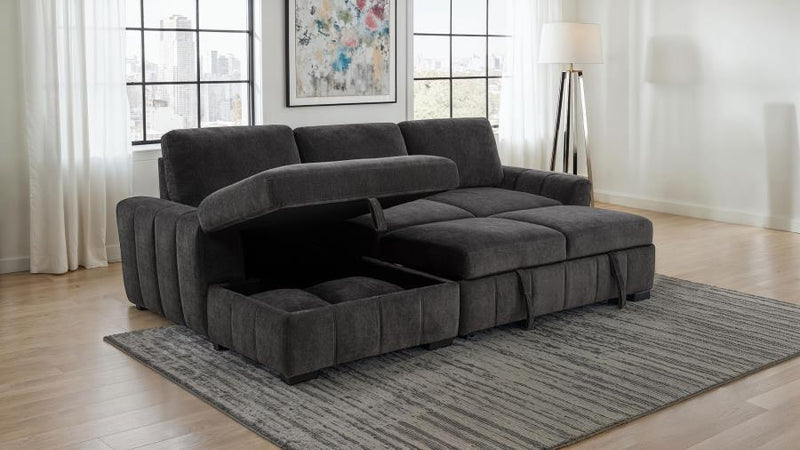 Pastrana Upholstered Sleeper Sectional Sofa LAF Chaise Grey-zoom-