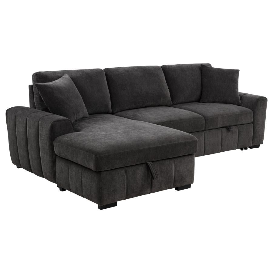 Pastrana Upholstered Sleeper Sectional Sofa LAF Chaise Grey-1