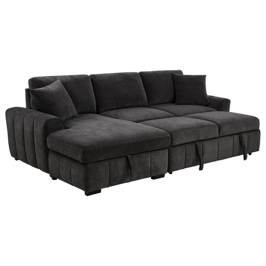 Pastrana Upholstered Sleeper Sectional Sofa LAF Chaise Grey-5