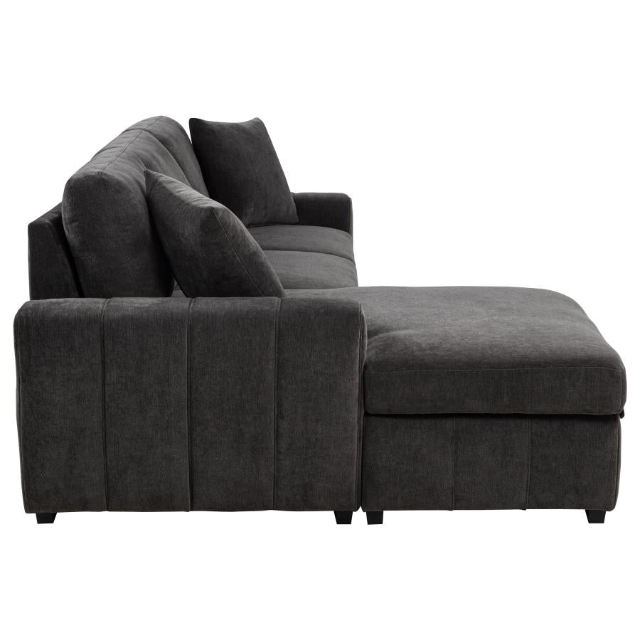 Pastrana Upholstered Sleeper Sectional Sofa LAF Chaise Grey-12