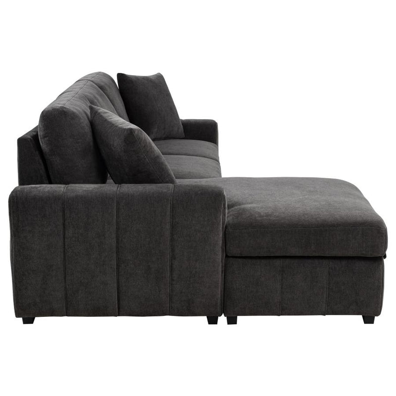 Pastrana Upholstered Sleeper Sectional Sofa LAF Chaise Grey-zoom-