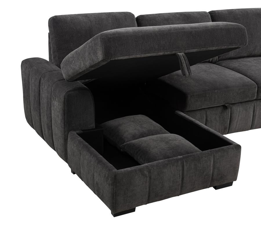 Pastrana Upholstered Sleeper Sectional Sofa LAF Chaise Grey-14