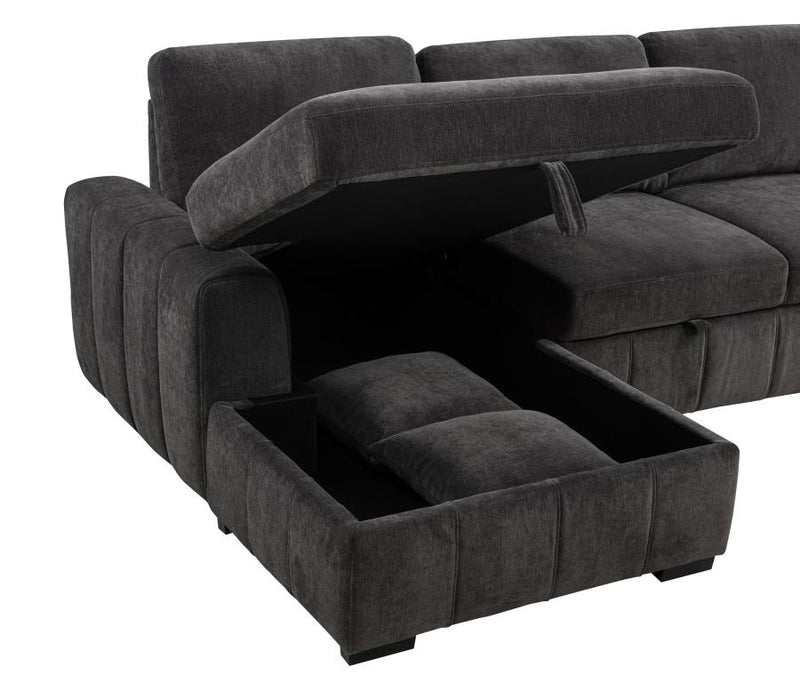 Pastrana Upholstered Sleeper Sectional Sofa LAF Chaise Grey-zoom-