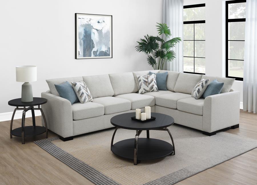 Ashford Chenille Upholstered Sleeper Sectional Sofa Greige-2
