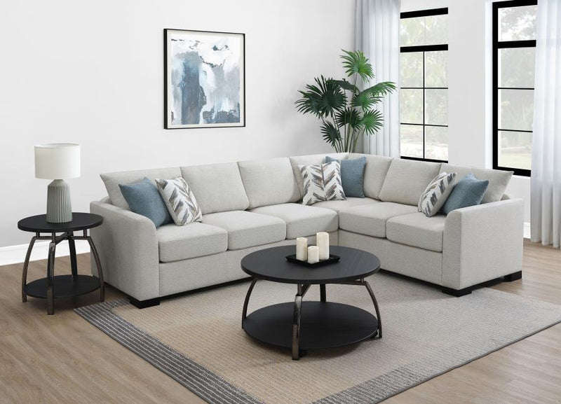 Ashford Chenille Upholstered Sleeper Sectional Sofa Greige-zoom-