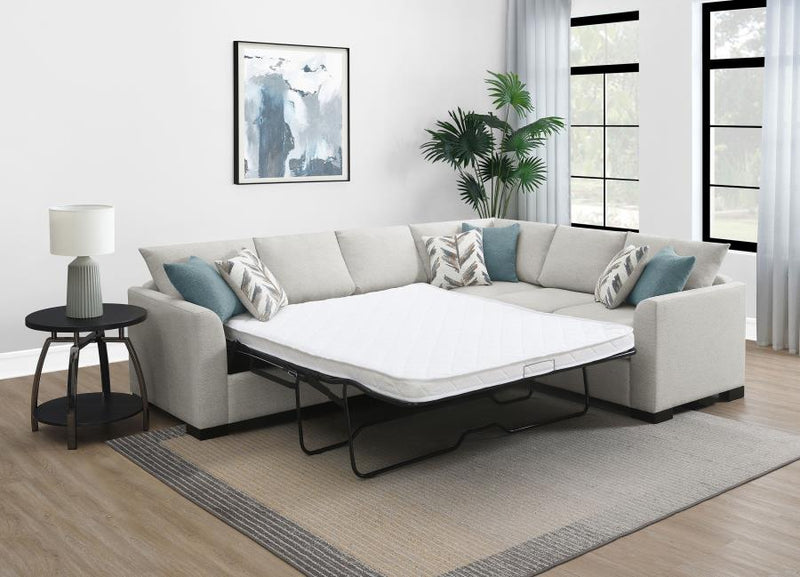 Ashford Chenille Upholstered Sleeper Sectional Sofa Greige-zoom-